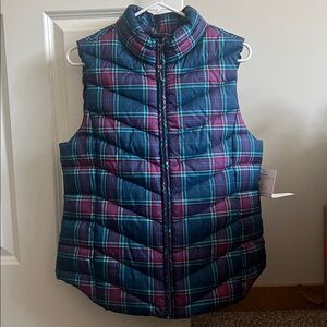 Christopher & Banks Multicolor Plaid Vest